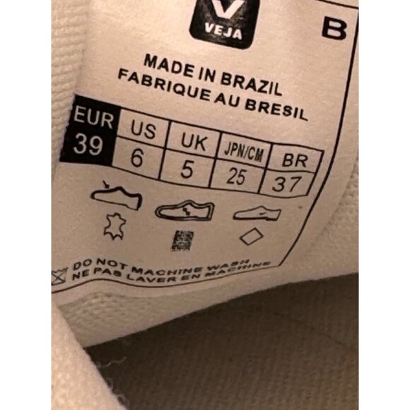 Veja‎ Shoes Women 6 White Gray Leather Lace Up Campo Sneakers Fashion Outdoor - Picture 11 of 11